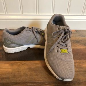 Grey and White Adidas ZX Flux